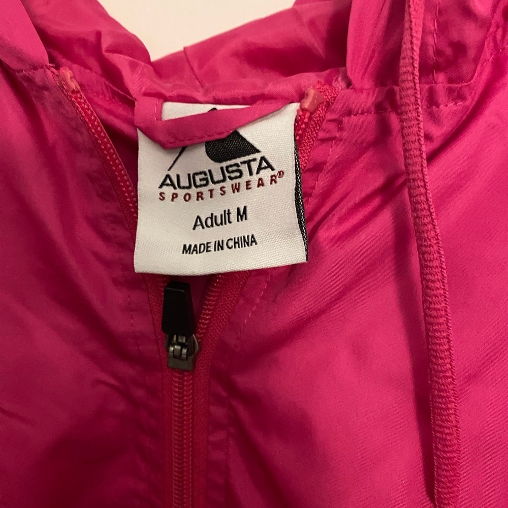 Augusta Women's Long Sleeve Pink Hooded Raincoat Size Medium - Picture 2 of 3